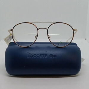 NWT MEN'S LACOSTE EYEGLASS FRAMES L2250 TORTOISE GOLD